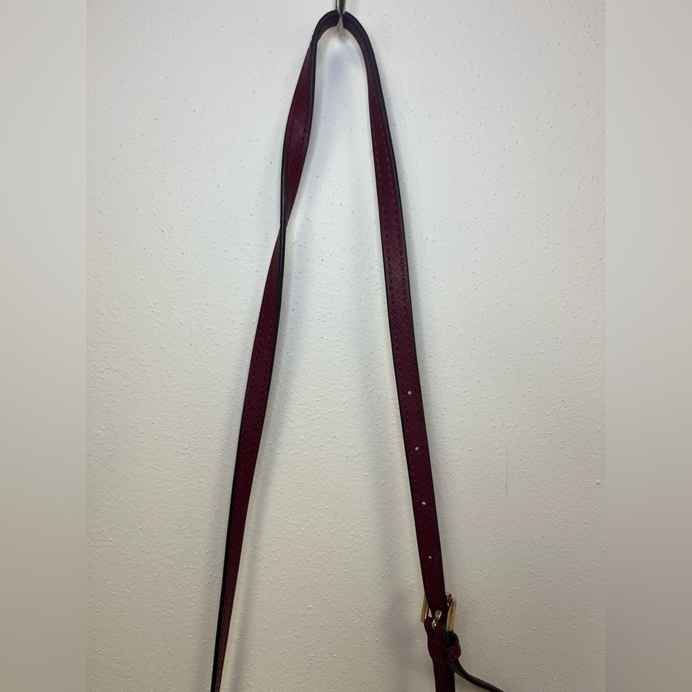 Michael Kors Cindy Saffiano Leather Crossbody Bag Burgundy - Picture 9 of 14